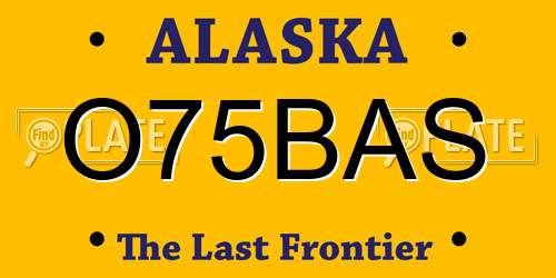 O75BAS Alaska License Plate