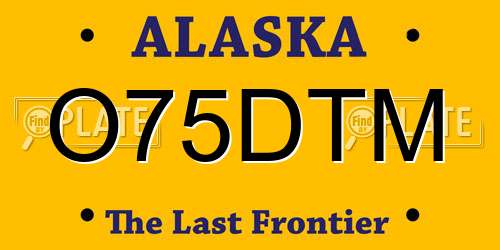 O75DTM Alaska License Plate