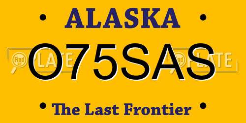 O75SAS Alaska License Plate