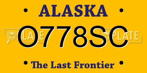 O778SC Alaska License Plate
