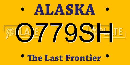 O779SH Alaska License Plate