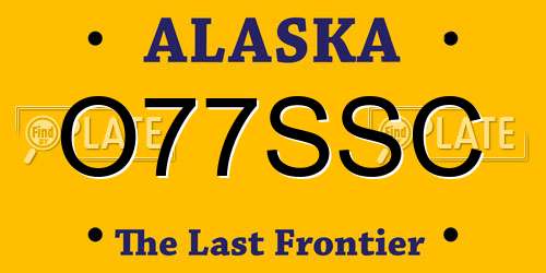 O77SSC Alaska License Plate