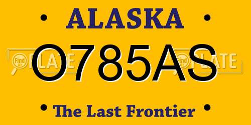 O785AS Alaska License Plate