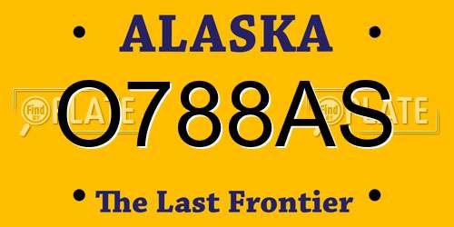O788AS Alaska License Plate
