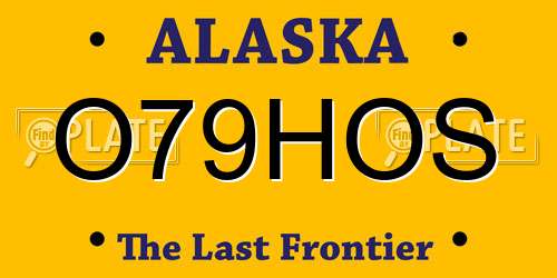 O79HOS Alaska License Plate