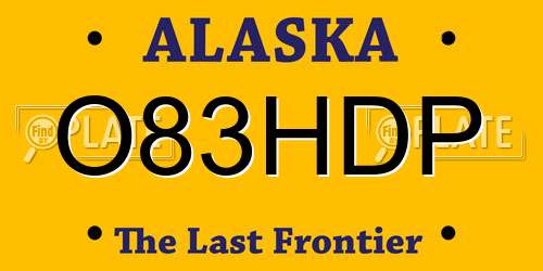 O83HDP Alaska License Plate