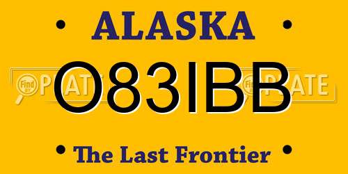 O83IBB Alaska License Plate