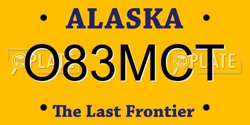 O83MCT Alaska License Plate
