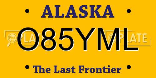 O85YML Alaska License Plate