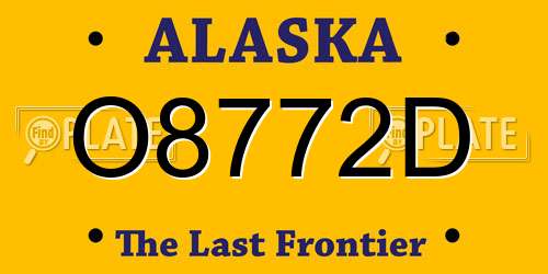 O8772D Alaska License Plate