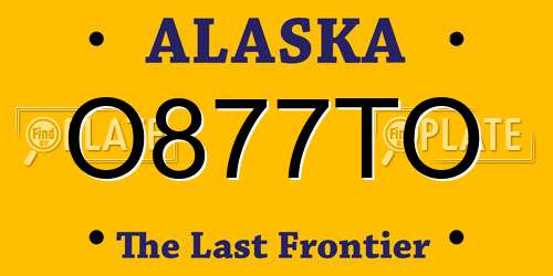 O877TO Alaska License Plate