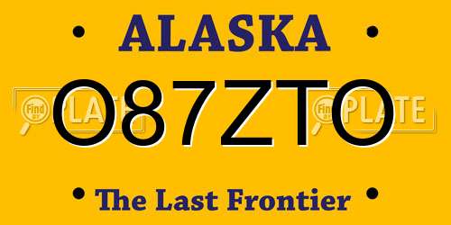 O87ZTO Alaska License Plate