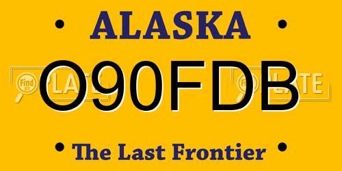 O90FDB Alaska License Plate