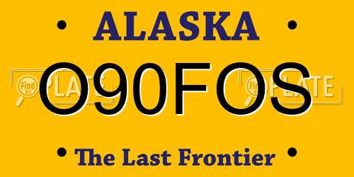 O90FOS Alaska License Plate