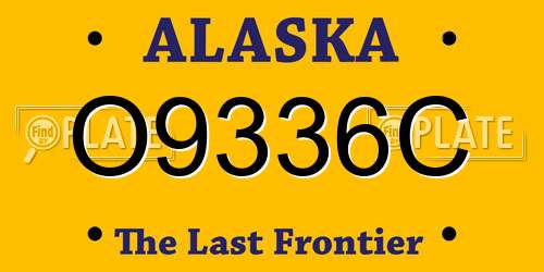 O9336C Alaska License Plate