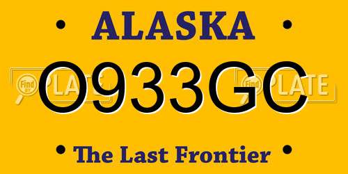 O933GC Alaska License Plate