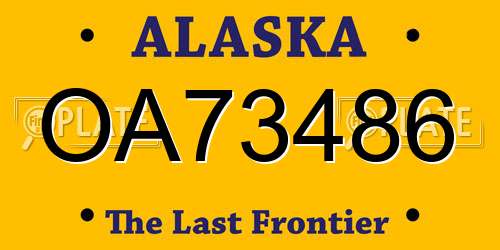 OA73486 Alaska License Plate