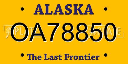 OA78850 Alaska License Plate