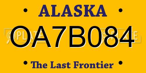 OA7B084 Alaska License Plate