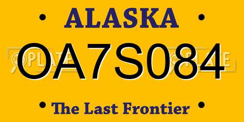 OA7S084 Alaska License Plate