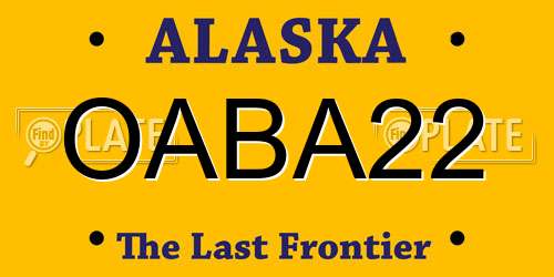 OABA22 Alaska License Plate