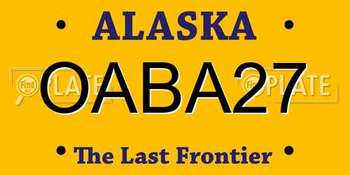 OABA27 Alaska License Plate