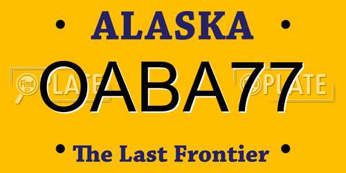 OABA77 Alaska License Plate