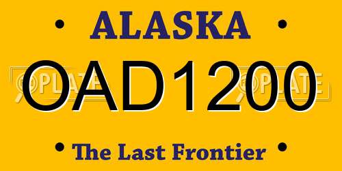 OAD1200 Alaska License Plate