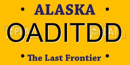 OADITDD Alaska License Plate
