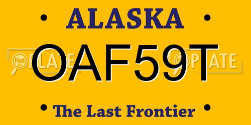 OAF59T Alaska License Plate