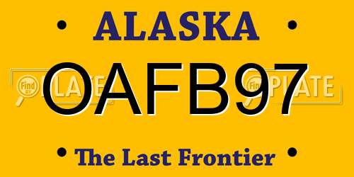 OAFB97 Alaska License Plate