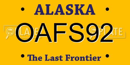 OAFS92 Alaska License Plate