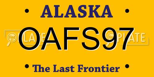 OAFS97 Alaska License Plate