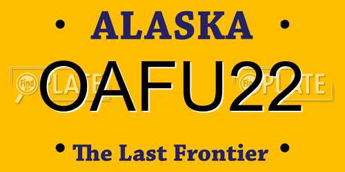 OAFU22 Alaska License Plate