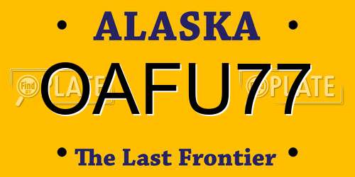 OAFU77 Alaska License Plate