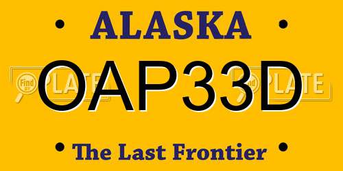 OAP33D Alaska License Plate