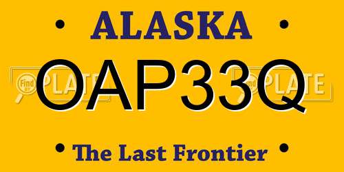 OAP33Q Alaska License Plate