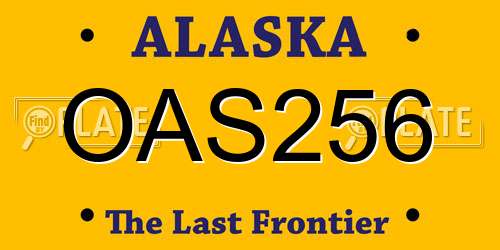 OAS256 Alaska License Plate