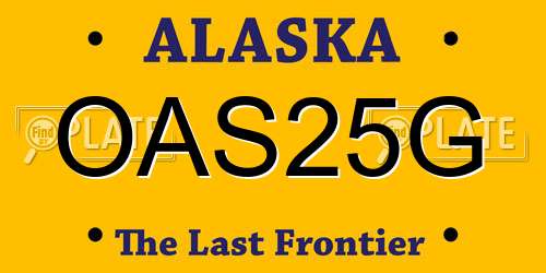 OAS25G Alaska License Plate