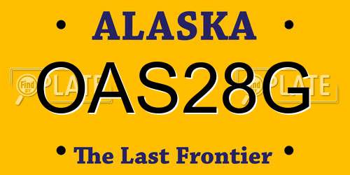 OAS28G Alaska License Plate