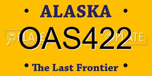 OAS422 Alaska License Plate