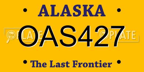 OAS427 Alaska License Plate