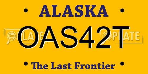 OAS42T Alaska License Plate