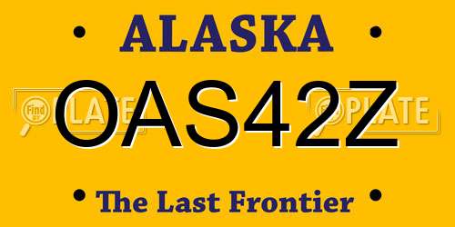 OAS42Z Alaska License Plate