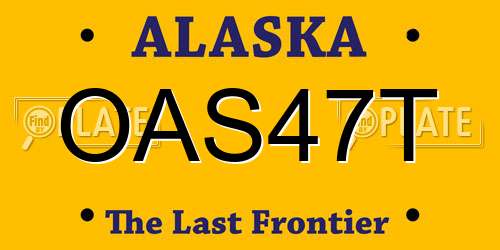 OAS47T Alaska License Plate