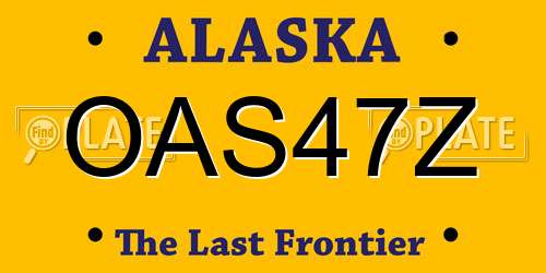 OAS47Z Alaska License Plate