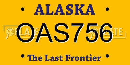 OAS756 Alaska License Plate