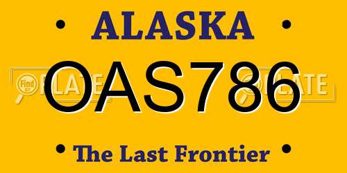 OAS786 Alaska License Plate