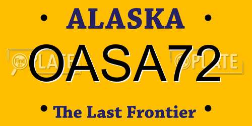 OASA72 Alaska License Plate