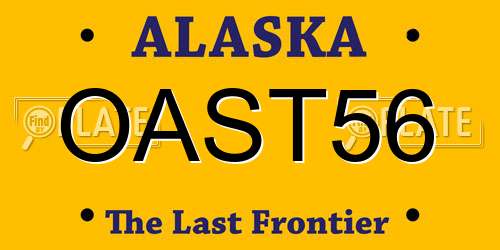 OAST56 Alaska License Plate